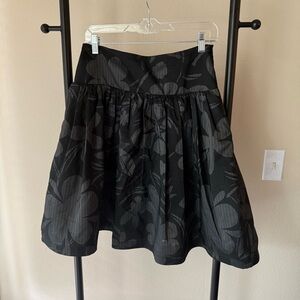 David Meister Black Floral Mini Skirt